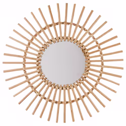 Miroir rotin soleil Diamètre 58 cm Atmosphera - Bois
