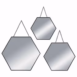 Description: Toujours utile, vous ne vous lasserez jamais de ce lot de 3 miroir héxa avec chaîne en métal. Grâce à ce trio de ...