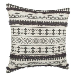 Atmosphera - Housse coussin tuftee ethnique 40 x 40 cm - couleur: housse coussin tuftee ethnique gris-grisgris