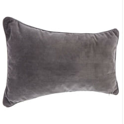 Atmosphera - Coussin Lilou Effet velours 30 x 50 cm Gris fonce