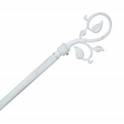 Tringle métal 120 à 210 cm avec enbouts déco atmosphera - blanc