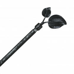 Atmosphera - Tringle métal 120 à 210 cm avec enbouts déco noir - Fleur de lys Noir