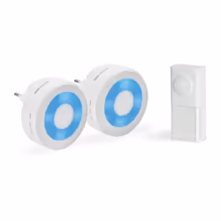 Scs Sentinel - Lot de 2 carillons enfichables sans fil sans pile avec halo lumineux avec 1 bouton - EcoBell 100 Light x2