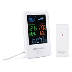 Station météo avec sonde extérieure sans fil - SCS SENTINEL - HCN0076 MeteoColor - Portée : 60 m - 43392 MHz - Blanc