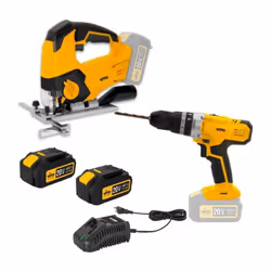 Pack haute qualité de 2 outils sans fil VITOPOWER 20 V composé de : - D'une scie sauteuse sans fil VITOPOWER 20 V avec une vi ...