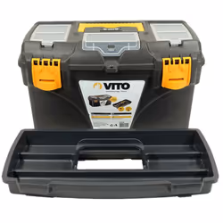 Caisse outils 18" VITO robuste. Ses dimensions : 432 x 250 x 238 mm. Caisse à outils multi-rangement haute résistance VITO -  ...