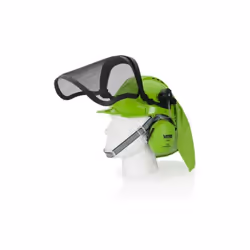 Casque de protection léger avec coquille anti-bruit. Grande visière ventilée pour vous protéger des projections. Casque sécur ...