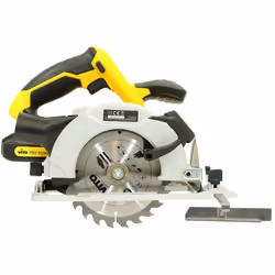 Scie circulaire sans fil VITOPOWER 20 V équipée d'un disque de 150 mm de diamètre. Vitesse de 4200 tours/minute. Possède un r ...