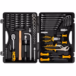 Composition du coffret 84 Outils VITO Comprend 2 clés à bougie magnétiques hexagonales; - Boîtier en polypropylène haute rési ...