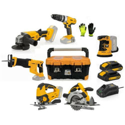 Vito - pack 6 Outils sans fil 20V + 2 Batteries 2AH Lithium + Chargeur rapide + Caisse à outils + Gants