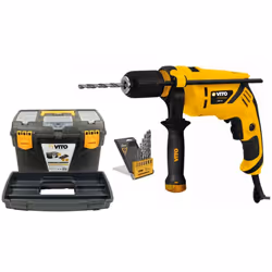 Perceuse à percussion 850W VITOPOWER conçue pour percer ou visser dans les matériaux durs du bâtiment. Perçage rapide efficac ...