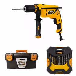 Perceuse à percussion 600W VIBE600A: - Poids 2.1 kg - Dimensions 320 x 220 mm - Tension 230 V - Niveau sonore : 103 Db - Diam ...