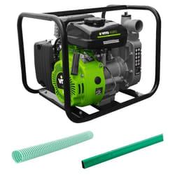 Motopompe thermique 105 Cm3 4T 3CV Innondations Kit complet + 2x10m de Tuyau 1.5' Ø43Cm Vito