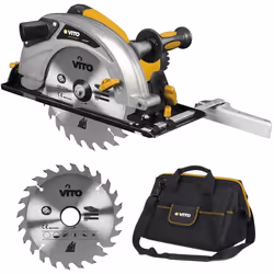 La scie circulaire électrique VITO 2100 W vous offre la puissance requise pour couper du bois épais ou de grande taille que c ...