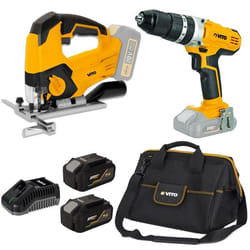 Pack 2 outils sans fil 20V + 2 Batteries lithium 4Ah Chargeur Sacoche VITO
