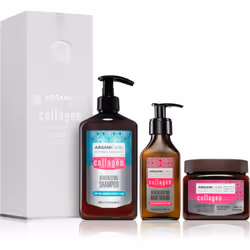 Tout le nécessaire pour de beaux cheveux en un seul produit. Le coffret cosmétique Arganicare Collagen Revitalizing and Restr ...