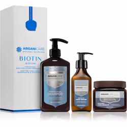 Tout le nécessaire pour de beaux cheveux en un seul produit. Le coffret cosmétique Arganicare Biotin Thickening and Fortifyin ...