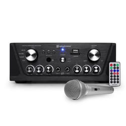Amplificateur Skytronic karaoké noir USB/SD/FM 160W + 1 Microphone filaire silver