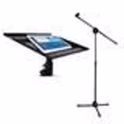 Support SLAP150 dordinateur portable / Tablette pour régie + Pied Micro téléscopique pour chant instruments de musique