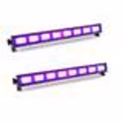 Pack 2 Barres à LED FLUO UV 9x1W se reflète sur tissus blanc