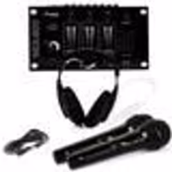Casque Dj Sono + table de mixage MIX-800 IBIZA + 2 Micros Dynamiques Noir