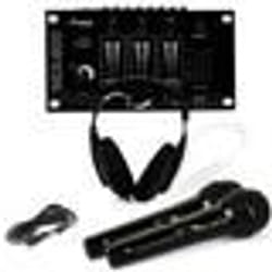 Casque Dj Sono + table de mixage MIX-800 IBIZA + 2 Micros Dynamiques Noir