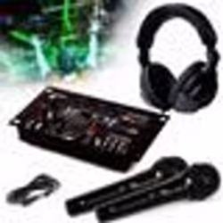 Casque DJ Sono + table de mixage DJ21-USB-MKII IBIZA Sound + 2 Micros Dynamiques Noir