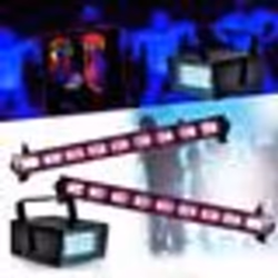 Spécial Déco Halloween Réglettes Néon Lumière Noir PACK 3 Jeux Lumières 9x3W FLUO +2 Mini LEDSTROBE LED