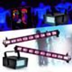 Spécial Déco Halloween Réglettes Néon Lumière Noir PACK 3 Jeux Lumières 9x3W FLUO +2 Mini LEDSTROBE LED