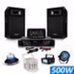 Pack Sonorisation 500W Ampli + Enceintes + Table de mixage USB + 4 jeux de lumières LED