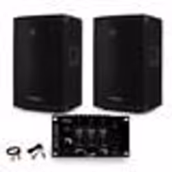 Pack Sono 2 HP passive IBIZA DISCO10B TRAPEZOIDALE 10 800W BassReflex + Micro + Table de Mix + Câble PC