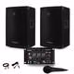 Paire denceinte Sono passive IBIZA DISCO10B TRAPEZOIDALE 10 800W BassReflex + Table de Mix USB + MIC+ Câble PC