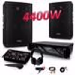PACK SONO 4400W DJ PA Set BAR CLUB DISCO15B + Ampli AX2000 MyDj + Table de Mixage USB MP3 + Micro Casque Câbles