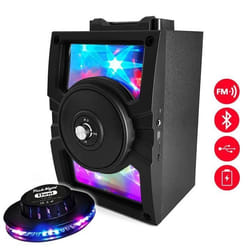 Enceinte Karaoké Mobile effet Magic Mirror - Batterie - BLUETOOTH-USB-SD- RADIO FM - LedWood LED-5B401BT + UFO OVNI