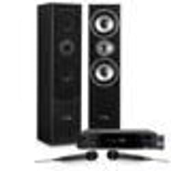 Pack Hifi / Home-Cinéma / Karaoké - Enceintes Colonne 700W - L766-BK + amplificateur 2 x 50W ATM6000BT + 2 Microphones