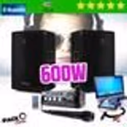 Pack sono 600W total + Ampli PLS1250 + 2 Enceintes 300W PA DJ SONO MIX LED LIGHT MICRO soirée Familiale Bar Club Maison