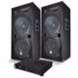 Pack Sonorisation DJ PA Enceintes 2x15/38cm 4000W bassreflex BM SONIC + Ampli XGA 2000W + CABLES