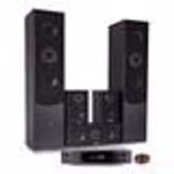 Ensemble Home-Cinéma 5 enceintes LTC E1004 Noire 850W + Ampli ATM8000 Karaoke - USB/BT/RADIO FM 4x75W +3 x20W + Câble