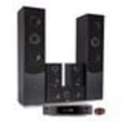 Ensemble Home-Cinéma 5 enceintes LTC E1004 Noire 850W + Ampli ATM8000 Karaoke - USB/BT/RADIO FM 4x75W +3 x20W + Câble