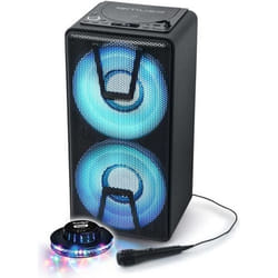 Enceinte autonome - Muse M-1820DJ - à LED Party box portable avec lecteur CD + Micro - BT/CD/AUX/USB - 150W - Lumière OVNI