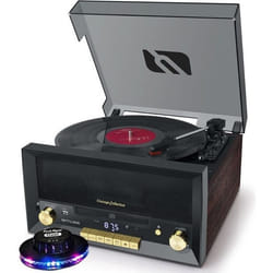 Système Chaîne Hifi - Muse MT-112W - CD 20W vintage avec platine Vinyle - CD/FM/USB/AUX - 33/45/78 tours - Lumière OVNI