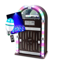 Chaîne Hifi Jukebox Retro 60W avec tourne disque vinyle Bluetooth CD FM + télécommande Ampoule Culot E27 DIAMS LED