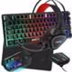 Pack Pro Gamer AMSTRAD LEGENDS 6 pièces: Clavier Souris tapis casque convertisseur compatible PC/PS4/Xbox one/Switch/PC