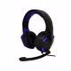 Casque Pro Gamer Amstrad Basic AMS H555 bleu avec Rétroéclairage LED - 40mm Power Bass avec micro intégré réglage volume