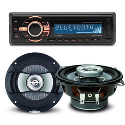 Pack Sono Voiture Autoradio Bluetooth Rmd046bt-2 4x75w + 2 Haut Parleurs 10cm 80w