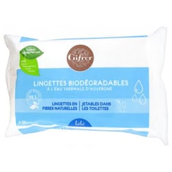 Gifrer Lingettes Biodégradables à l'Eau Thermale d'Auvergne 60 Lingettes