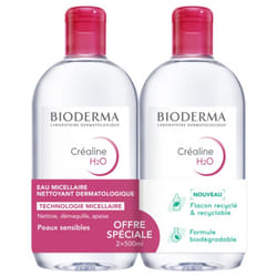 Bioderma Créaline H2O L'Eau Micellaire Originale Lot de 2 x 500 ml