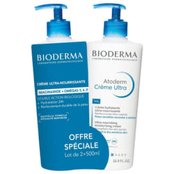 Bioderma Atoderm Crème Ultra Crème Hydratante Ultra-Nourrissante Lot de 2 x 500 ml