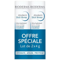 Bioderma Atoderm Stick Lèvres 4 g Lot de 2