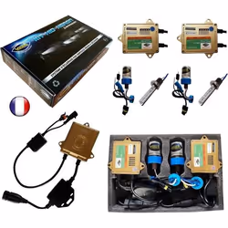Kit HID Xénon Marque FRANCAISE Vega® H1 10000K 55W Canbus anti erreur ODB Conception ASIC ampoules à embase métallique